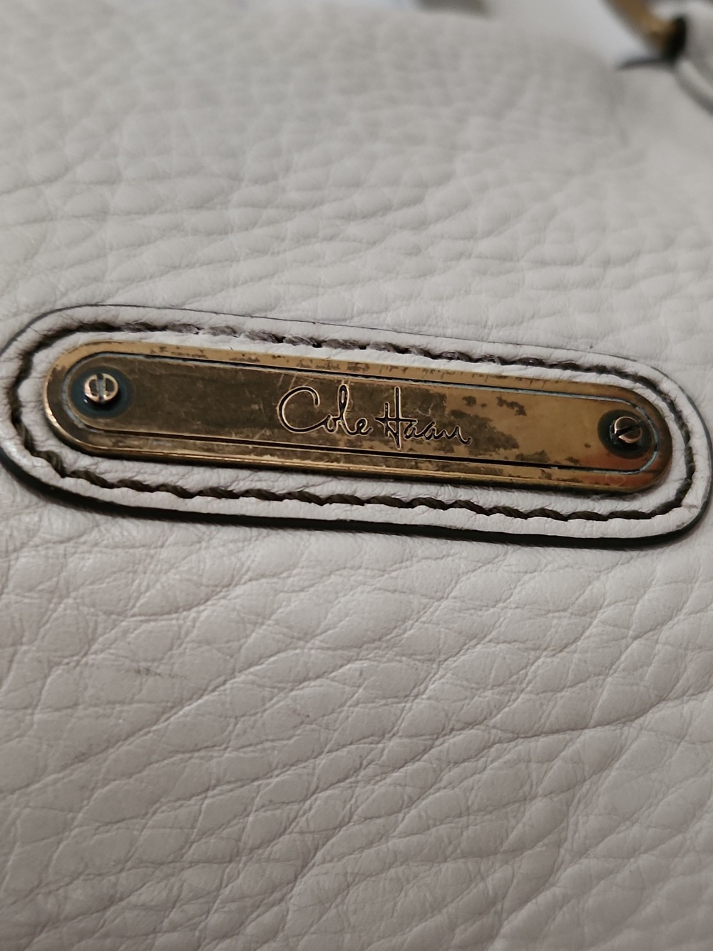 White Leather Shoulder Bag - Picture 3 of 4